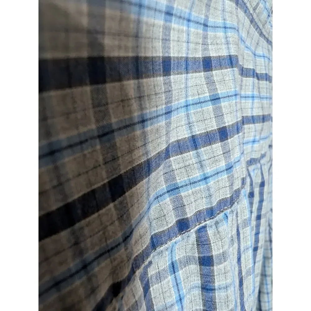 Banana Republic Men's Small Plaid Non Iron Tailored Dress Shirt Slim 100% Cotton
